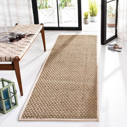 Natural Seagrass Basketweave Area Rug Natural Beige 5x8