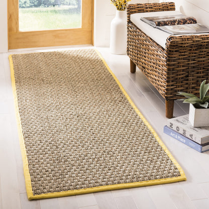 Natural Seagrass Basketweave Area Rug Natural Beige 5x8
