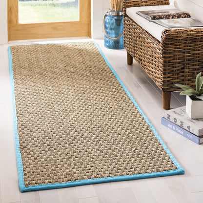 Natural Seagrass Basketweave Area Rug Natural Beige 5x8