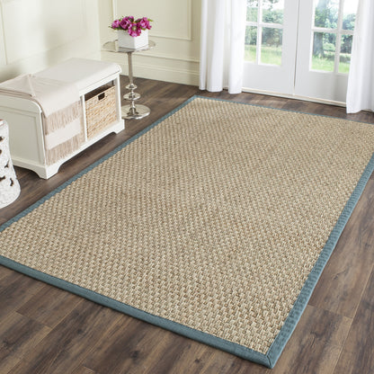Natural Seagrass Basketweave Area Rug Natural Beige 5x8