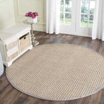 Natural Seagrass Basketweave Area Rug Natural Beige 5x8