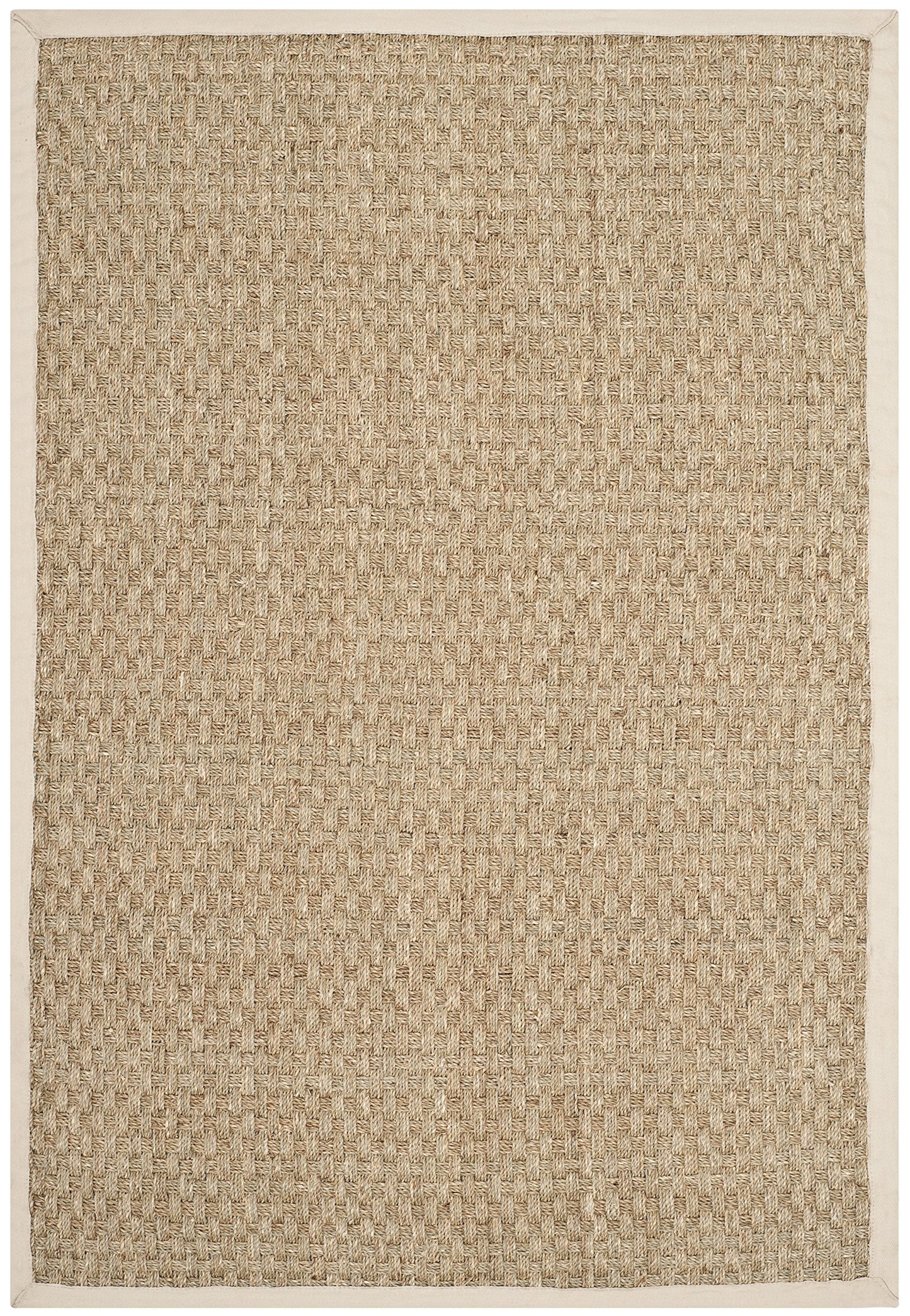 Natural Seagrass Basketweave Area Rug Natural Beige 5x8