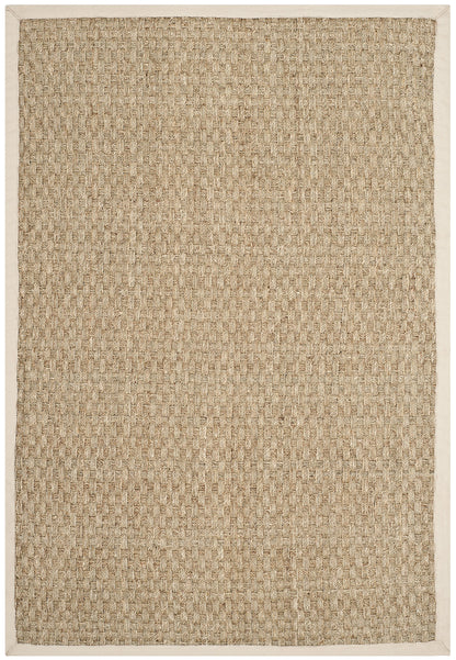 Natural Seagrass Basketweave Area Rug Natural Beige 5x8