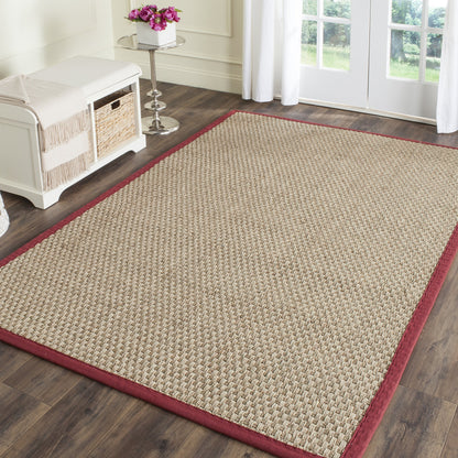 Natural Seagrass Basketweave Area Rug Natural Beige 5x8