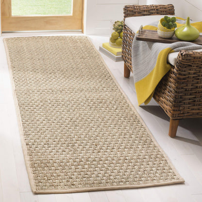 Natural Seagrass Basketweave Area Rug Natural Beige 5x8
