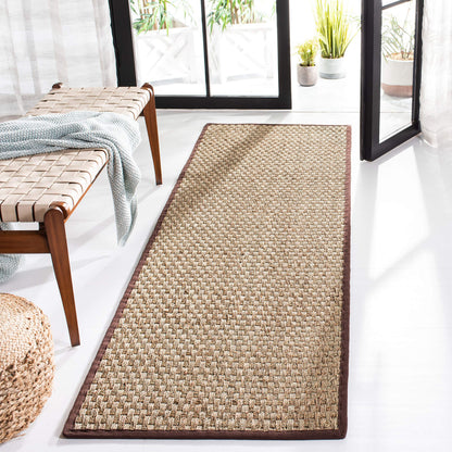 Natural Seagrass Basketweave Area Rug Natural Beige 5x8