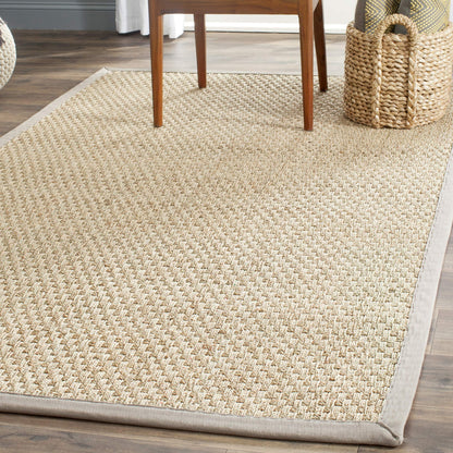 Natural Seagrass Basketweave Area Rug Natural Beige 5x8