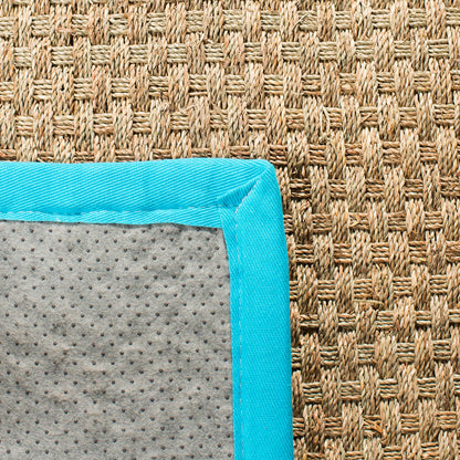 Natural Seagrass Basketweave Area Rug Natural Beige 5x8