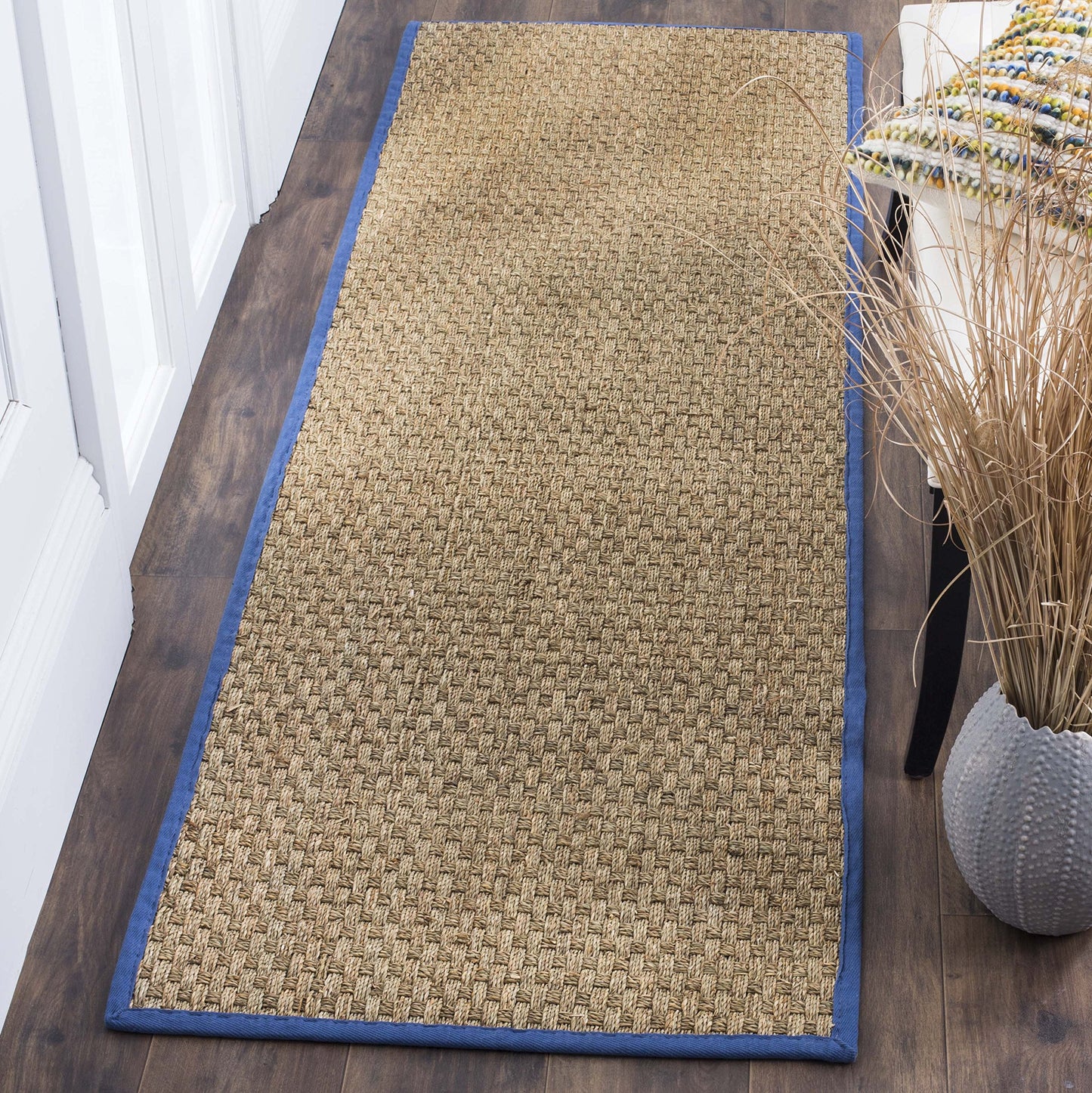 Natural Seagrass Basketweave Area Rug Natural Beige 5x8