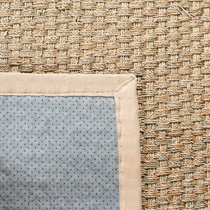 Natural Seagrass Basketweave Area Rug Natural Beige 5x8