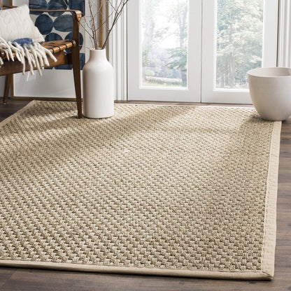 Natural Seagrass Basketweave Area Rug Natural Beige 5x8
