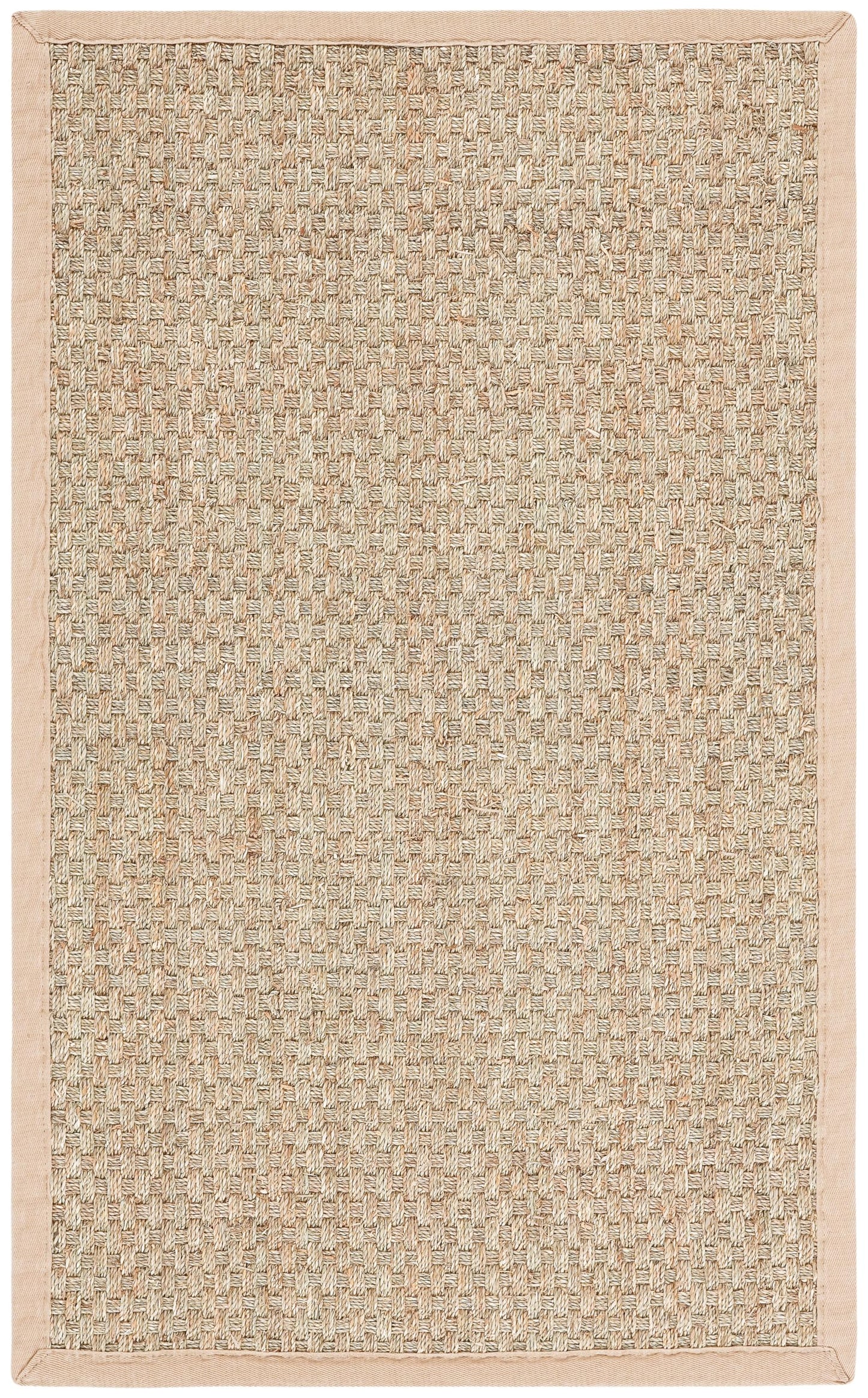Natural Seagrass Basketweave Area Rug Natural Beige 5x8