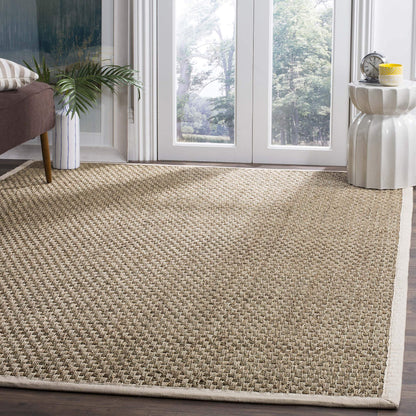 Natural Seagrass Basketweave Area Rug Natural Beige 5x8