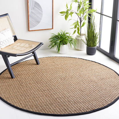 Natural Seagrass Basketweave Area Rug Natural Beige 5x8