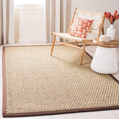 Natural Seagrass Basketweave Area Rug Natural Beige 5x8