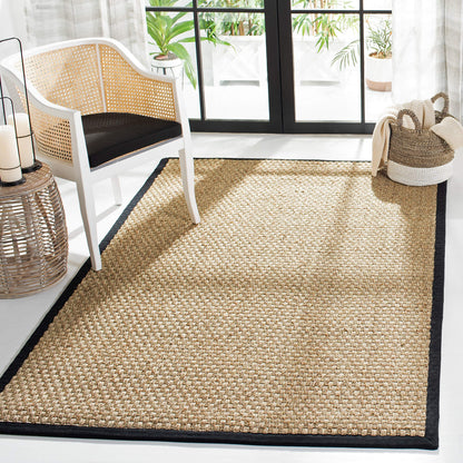 Natural Seagrass Basketweave Area Rug Natural Beige 5x8