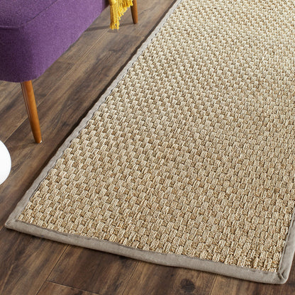 Natural Seagrass Basketweave Area Rug Natural Beige 5x8